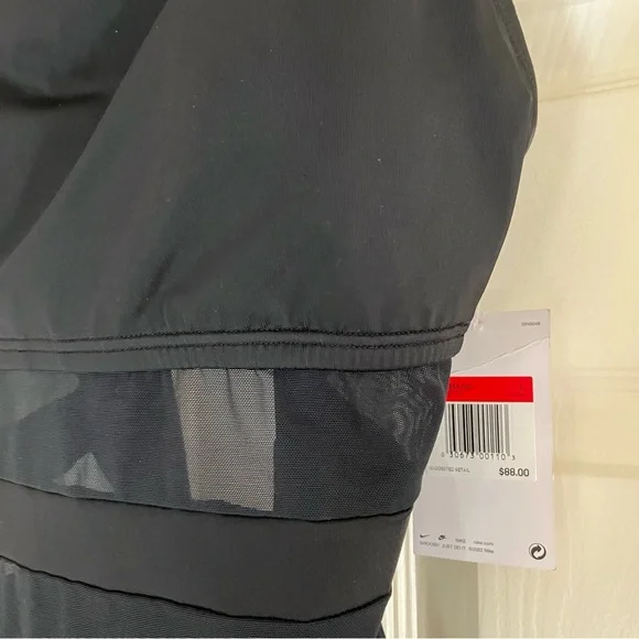 NIKE Mesh V-Back One Piece Swimsuit Black Large L NWT